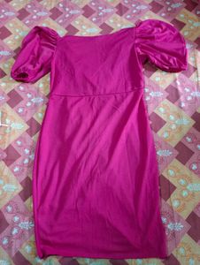 Elegant Puff Sleeve Wrap Dress