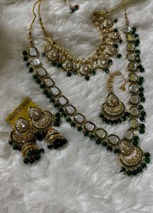 unused premium Stunning Kundan Polki Necklace Set