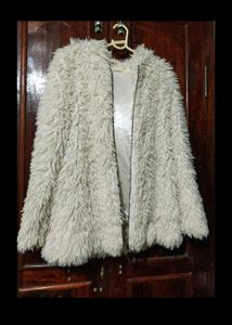 Fuzzy Faux Fur Cream Coat
