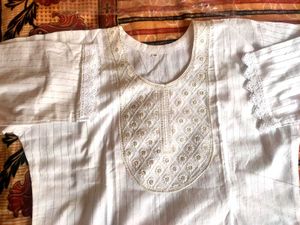 Brand New Elegant White Cotton Kurta