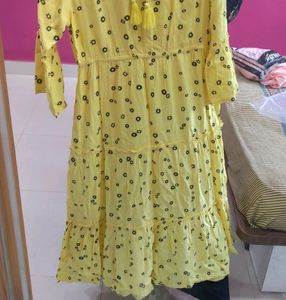 New Yellow And Black Long Gown💛🖤