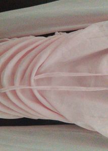 Cute Pink Ruched Mesh Sleeve Dress