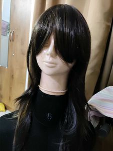 Layered Brown Wig with Bangs