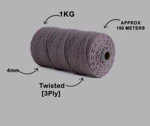 1KG 4mm 3-Ply Macrame Cord twisted palepink