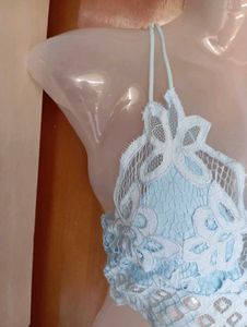 Blue Lace Bralette Top