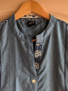 Soch Denim print Cotton Kurta
