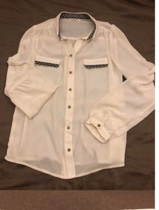 Sheer Cream Long Sleeve Top