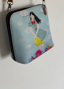 Sky Blue Illustrated Crossbody by DailyObjects