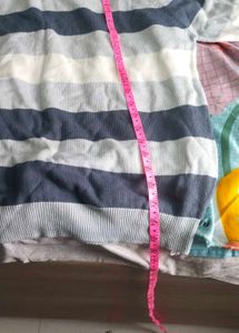 Striped V-Neck Pullover Sweater