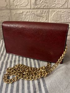 Mango  Maroon Chain Clutch Bag