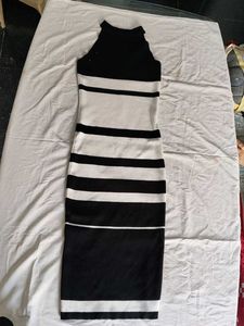 Black & White Striped Bodycon Dress