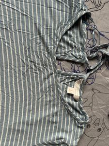 Striped V-Neck Tie-Strap Top