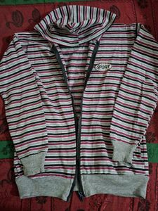 Striped Zip-Up Hoodie
