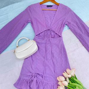 Lavender Embroidery Dress