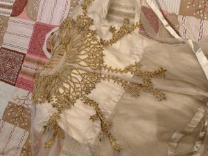 Elegant Cream &amp; Gold Gown