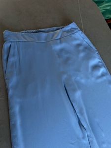 Sky Blue Highwaist Trousers For Women