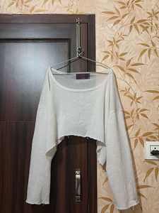 Sheer Cropped Sweater