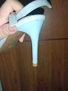 Baby blue suede heels