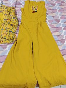 Yellow Floral Print Kurta Set