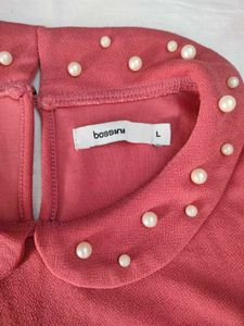 Pearl Embellished Peter Pan Collar Top