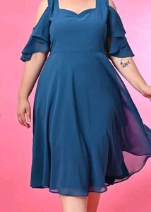 teal blue dress