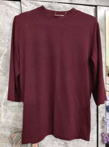 Maroon Mock Neck Top