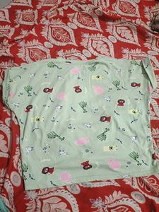 Cartoon Print Twist-Knot T-Shirt