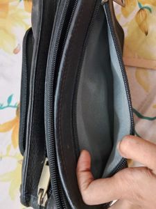 Classic Black Leather Clutch