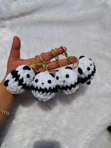 5 Cute Crochet Panda plush Keychains