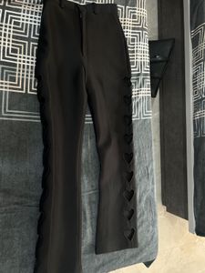 Heart Cut Out Chic Black Flare Pants