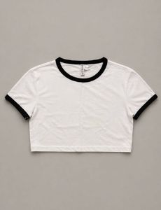 Cream Ringer Tee with Black Trim