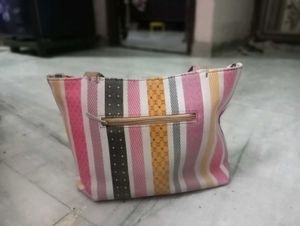 Combo 2 Chic Striped Tote Office and College Bag