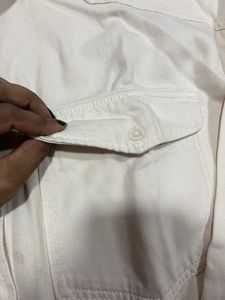 Cream Long Sleeve Button-Up Shirt L size