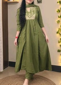 Elegant Olive Green Kurta Set