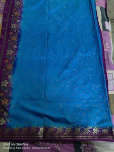 Marzenta And Blue/Firozzi Colour Saree