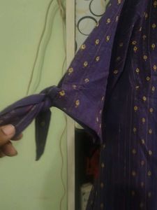 Elegant Purple Kurta with Golden Print