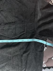 SHEIN Black Corduroy Button-Up Jacket