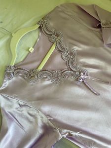 Elegant Purple Silk Nightdress