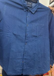 Men's Blue Dotted formal Shirt