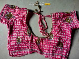 Magenta Heavy Stone Work Saree