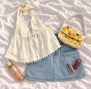 Cream Halter Top