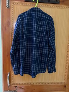 Uniqlo Navy Blue Checked Shirt