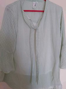 Mint Green Checkered Top