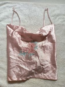 chatpata  Satin top with Floral Embroider