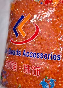 Sparkling Orange crystal pearls half kg