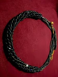 Elegant Black Beaded Necklace