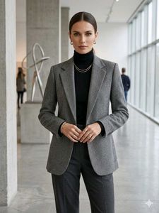 Stylish Grey Blazer Jacket