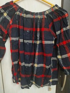 Chic Plaid Off-Shoulder Top