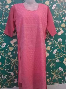 Pink Chikankari Kurta