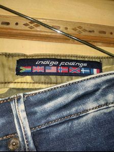 Indigo Fadings Navy Blue Denim Jeans | Waist 30